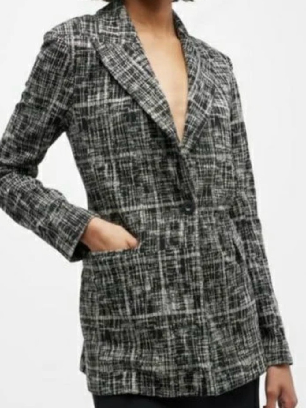 ROSETTA GETTY Womens Black Pocketed Unlined Wear To Work Blazer Jacket Large